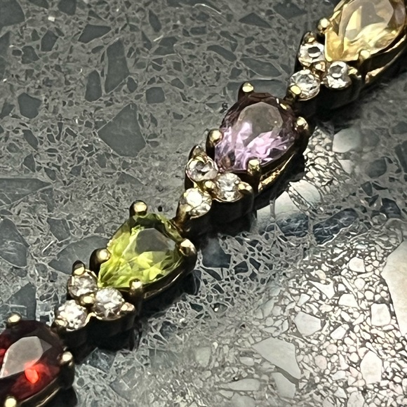 Suzanne Somers vintage amethyst citrine garnet topaz peridot cz tennis bracelet - Picture 1 of 4